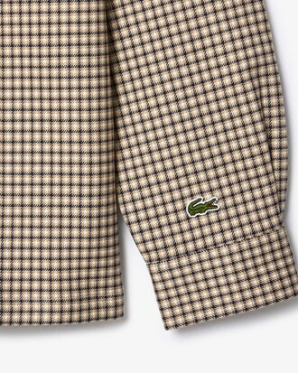 Sobrecamisa de corte regular de algodón con cuadros escoceses