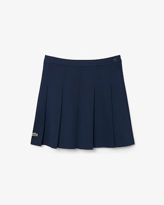 Falda plisada de sarga de algod&oacute;n