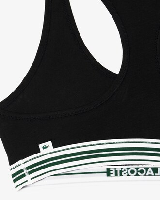 Bralette de algodón elástico con cinta en contraste