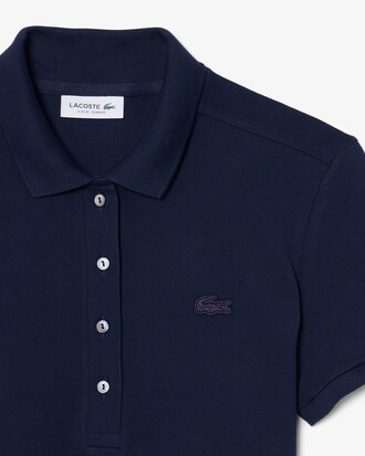 Vestido polo de corte ajustado de minipiqu&eacute; el&aacute;stico