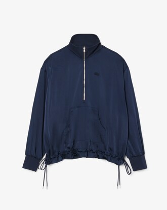 Chaqueta popover de cuello alto con cremallera oversized