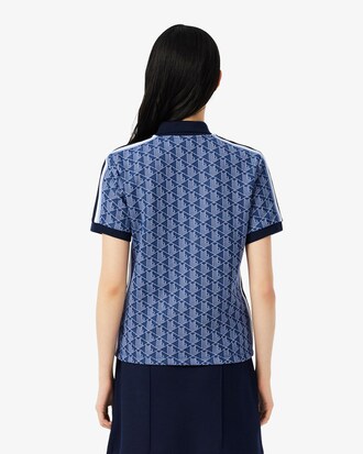 Polo de corte ajustado de jacquard con monograma