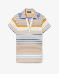 Polo de piqu&eacute; de rayas de corte ajustado Runway