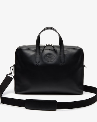 Bolsa para ordenador de hombre L.12.12 en piel con correa de hombro desmontable