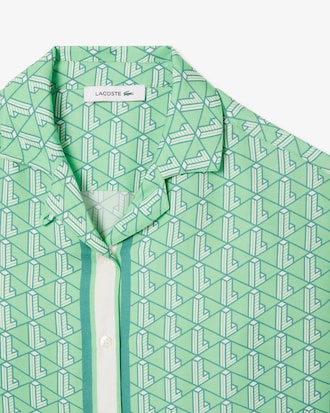Camisa con estampado de monograma oversized