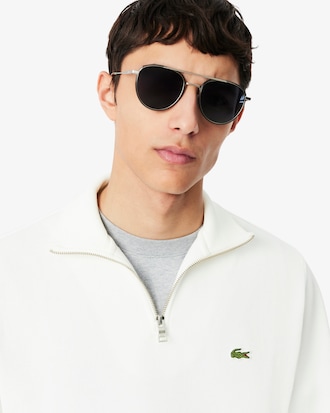 Sudadera de interlock con cuello alto y cremallera