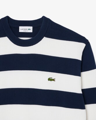 Jersey con cuello marinero de algod&oacute;n de rayas