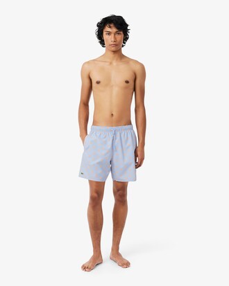 Short de ba&ntilde;o de largo medio con estampado de cocodrilos