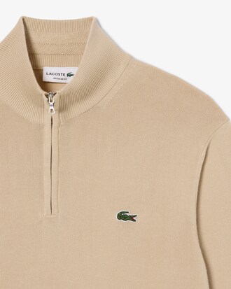 Jersey de cuello alto de algod&oacute;n con cremallera