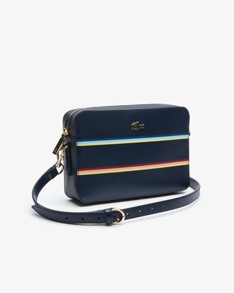 Bolso hombro cuadrado Chantaco piel piqué rayas colores