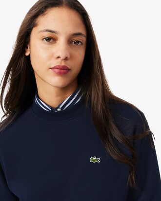 Sudadera de cuello redondo de felpa de corte holgado