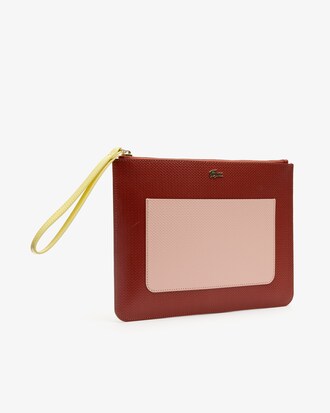 Women's Chantaco Colourblock Piqu&eacute; Leather Zip Clutch