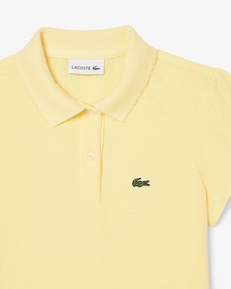 Polo de minipiqué con cuello festoneado