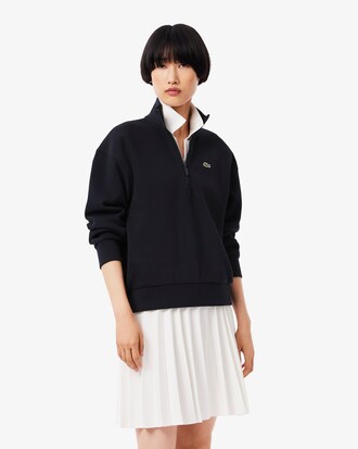 Sudadera de piqué de cuello alto con cremallera