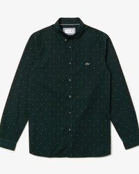 Camisa de hombre slim fit en popel&iacute;n de algod&oacute;n estampado