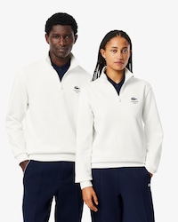 Sudadera estampada con cuello alto y cremallera