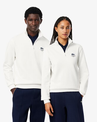 Sudadera estampada con cuello alto y cremallera