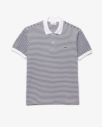 Polo de corte cl&aacute;sico de petit piqu&eacute; de rayas L.12.12