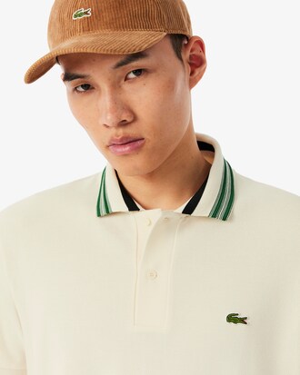 Polo con cuello de rayas de corte clásico fabricado en Francia