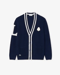 Chaqueta de punto de golf de mezcla de lana con insignia