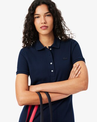 Vestido polo de corte ajustado de minipiqu&eacute; el&aacute;stico