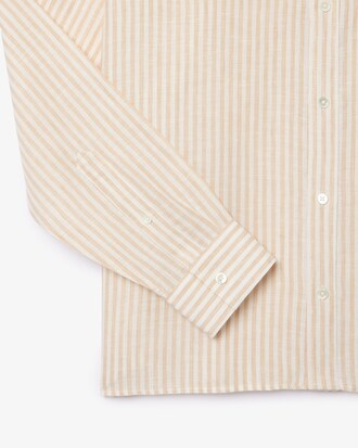 Camisa de lino de corte regular de rayas