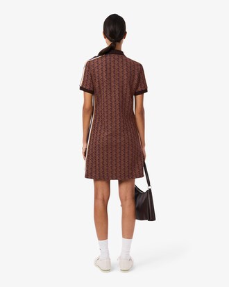 Vestido polo de corte ajustado de jacquard con monograma