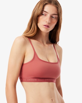 Bralette de microfibra con cinta festoneada