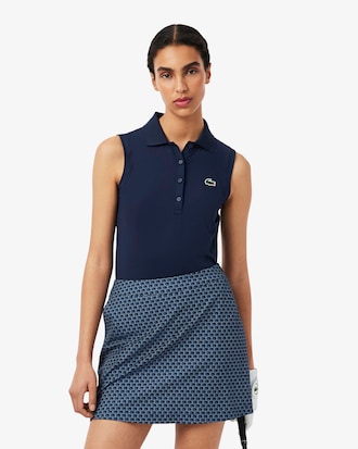 Polo de golf el&aacute;stico de corte ajustado con protecci&oacute;n UV