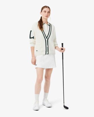 Chaqueta de punto de golf de mezcla de lana con insignia
