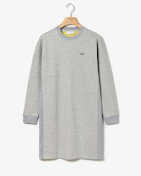 Vestido tipo sudadera de mujer Lacoste Motion de doble capa con paneles acanalados