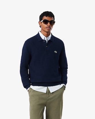 Polo de punto de corte cl&aacute;sico y manga larga