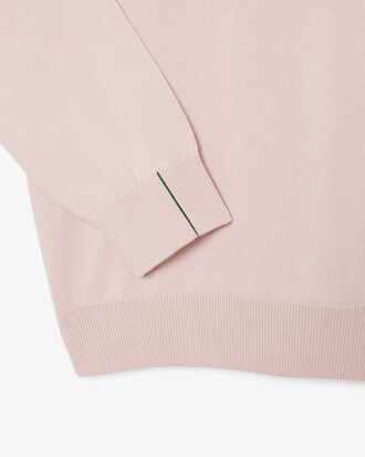 Jersey de cuello redondo de algodón monocolor