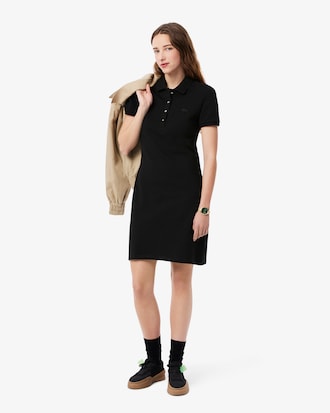 Vestido polo de corte ajustado de minipiqué elástico