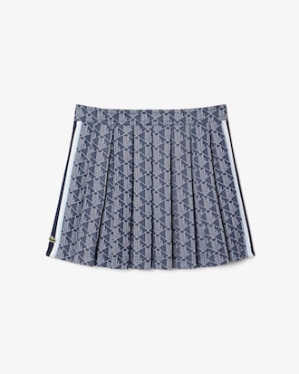 Falda plisada de jacquard con monograma