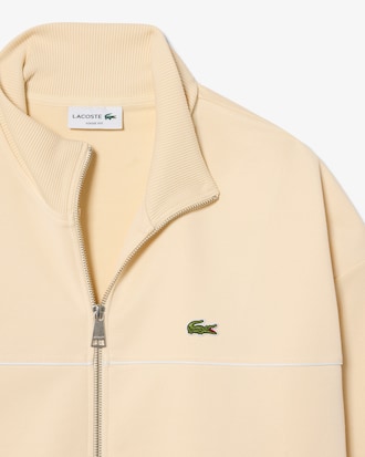 Sudadera con cremallera y ribete en contraste