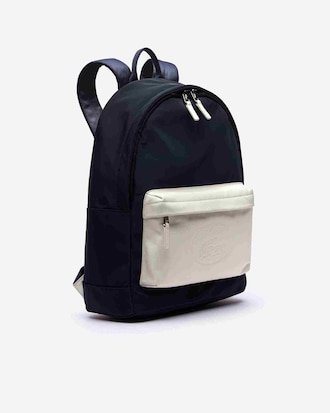 Mochila L.12.12 Cuir piel bicolor inscripci&oacute;n relieve