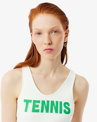 Camiseta de tirantes gráfica de punto Runway