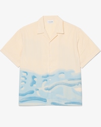 Camisa de rayas con cocodrilo de corte holgado
