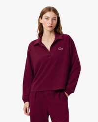 Camiseta de loungewear de felpa con cuello polo