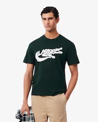 Camiseta de algod&oacute;n estampada de corte cl&aacute;sico