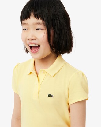 Polo de minipiqué con cuello festoneado