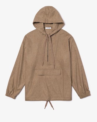 Chaqueta unisex Fashion Show en lana virgen lisa con capucha