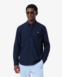 Camisa de corte regular de popel&iacute;n el&aacute;stico