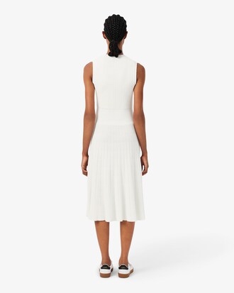 Vestido plisado de canal&eacute; de mezcla de algod&oacute;n