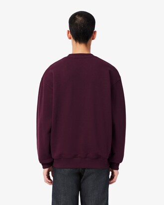 Sudadera de cuello redondo de felpa con bordado