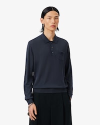 Jersey de hombre de lana merino con cuello polo Runway