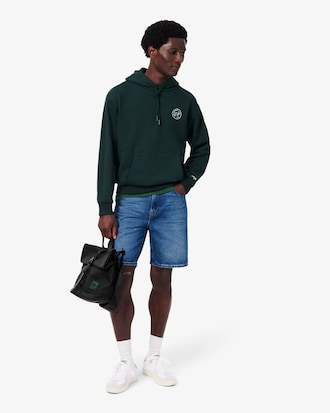 Sudadera con capucha de felpa con insignia