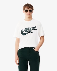 Camiseta de algod&oacute;n estampada de corte cl&aacute;sico