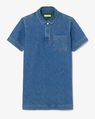 Vestido polo oversized de tejido denim